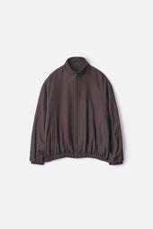 RAYON SILK FLANNEL SHIRRED LIGHT ZIP JACKET