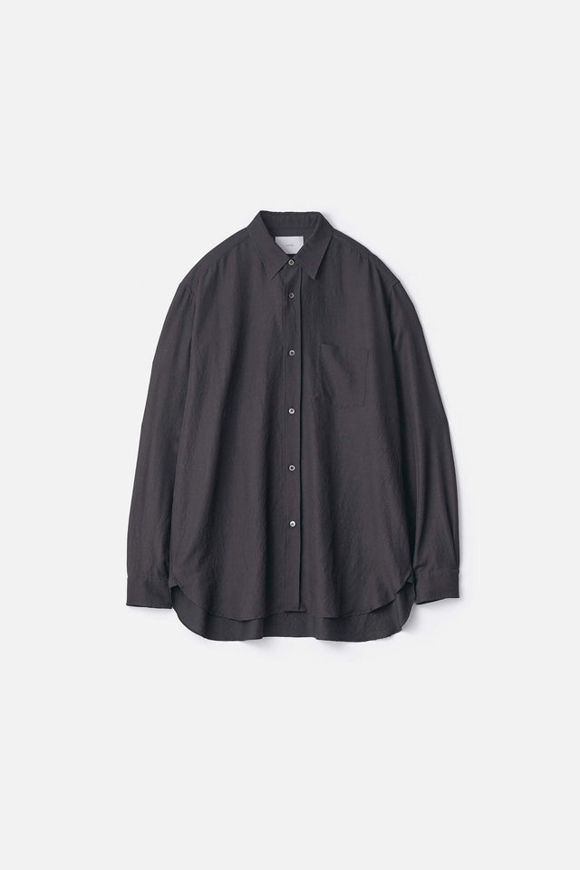 WOOL SILK OVERSIZED PLACKET SHIRT