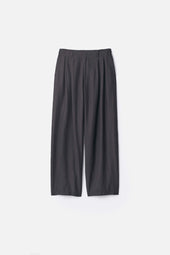 WOOL SILK WIDE EASY TROUSERS