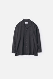 SILK CUPRO TWILL OPEN COLLAR SHIRT