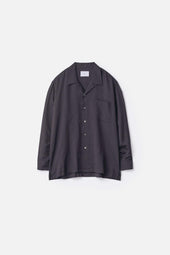 SILK CUPRO TWILL OPEN COLLAR SHIRT