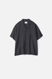 SILK CUPRO TWILL OPEN COLLAR S/S SHIRT