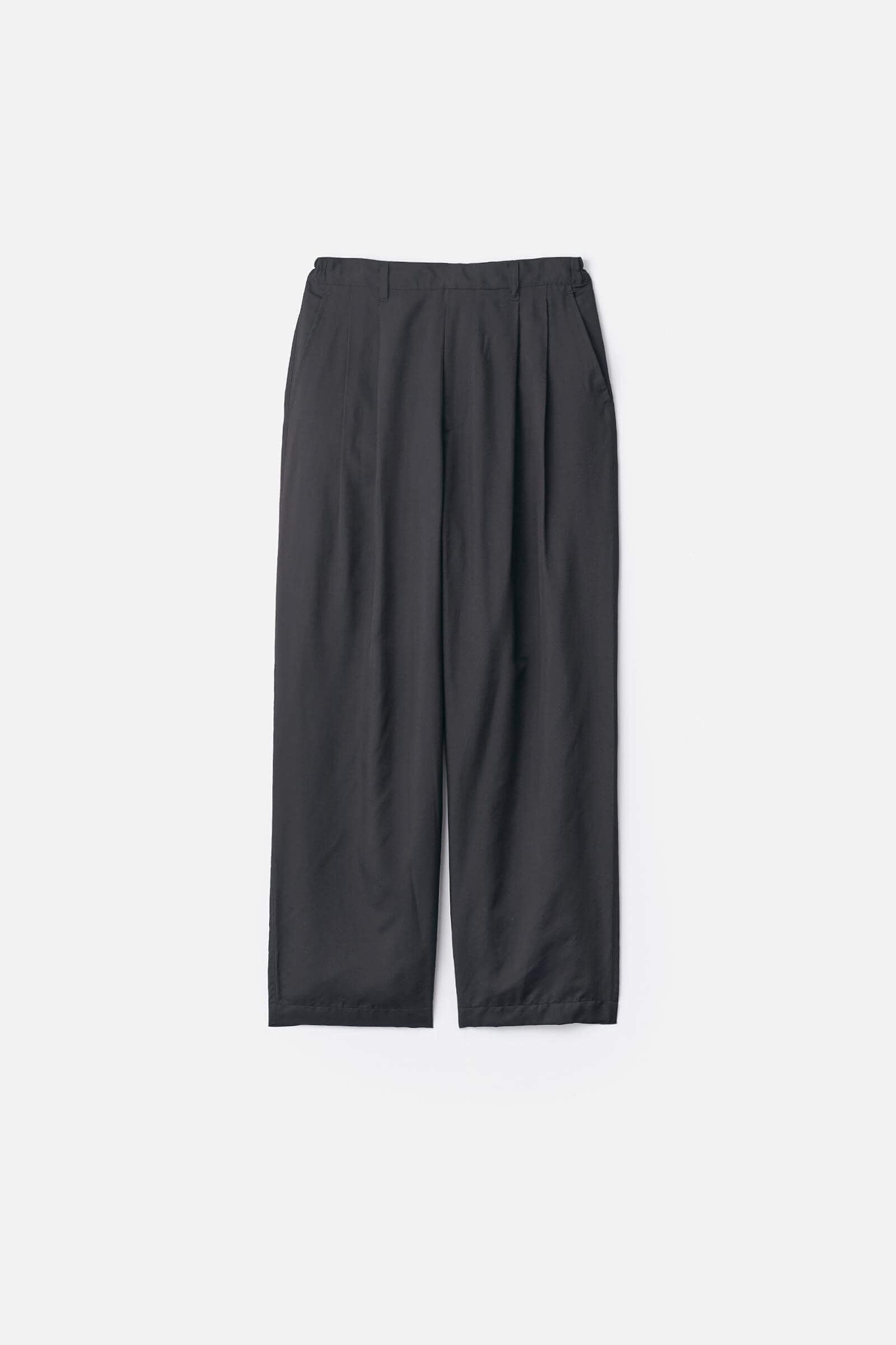 SILK CUPRO TWILL WIDE EASY TROUSERS