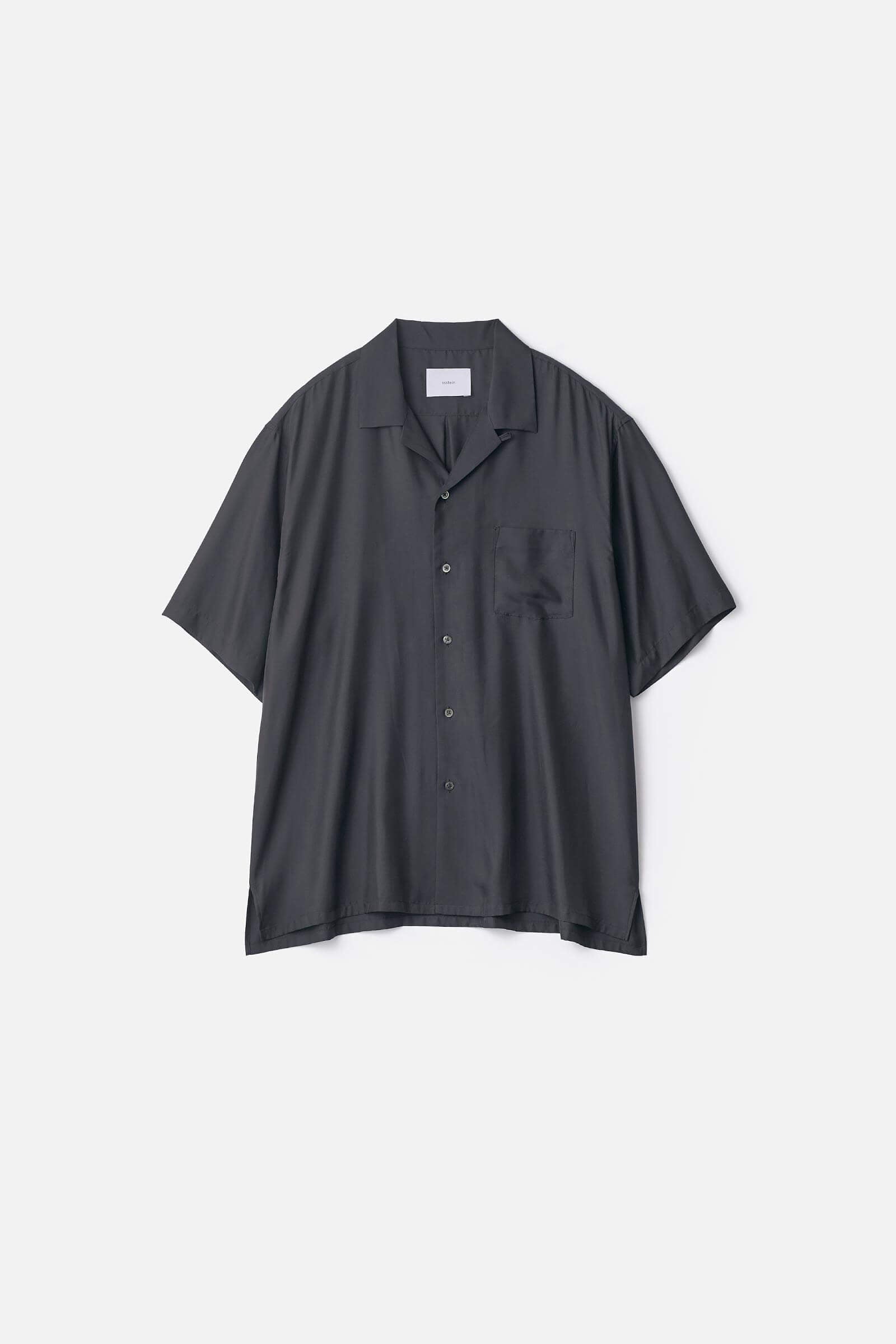 CUPRO TWILL OVERSIZED OPEN COLLAR SS SHIRT