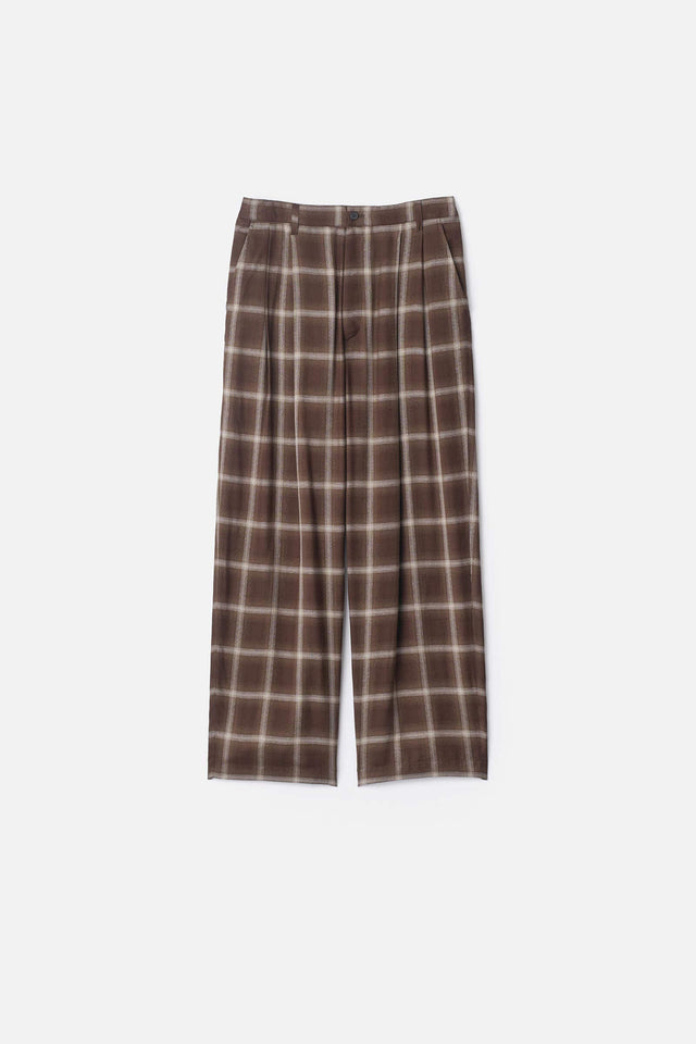 LY/VIS CHECK WIDE EASY TROUSERS