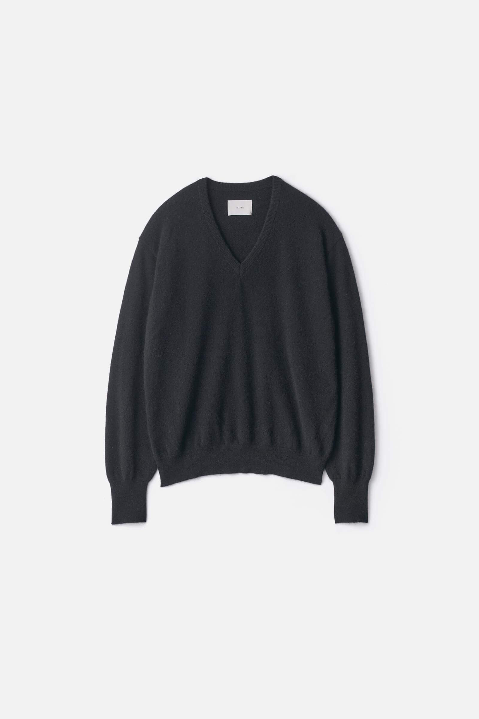 PURE CASHMERE KNIT V NECK LS