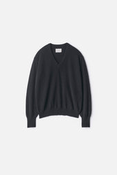 PURE CASHMERE KNIT V NECK LS