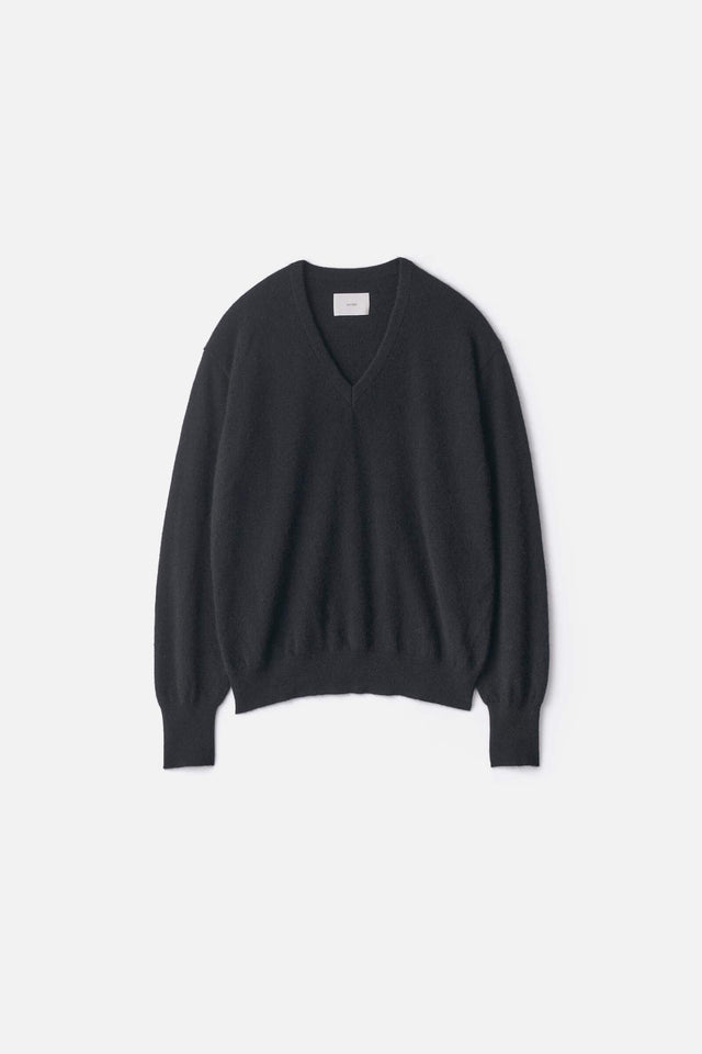 PURE CASHMERE KNIT V NECK LS