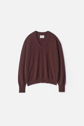 PURE CASHMERE KNIT V NECK LS