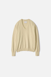 PURE CASHMERE KNIT V NECK LS