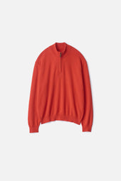 PURE CASHMERE KNIT HALF ZIP LS