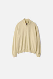 PURE CASHMERE KNIT HALF ZIP LS
