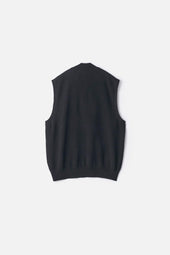 EXTRA FINE WOOL KNIT HALF ZIP VEST