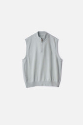 EXTRA FINE WOOL KNIT HALF ZIP VEST