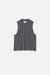 FINE WOOL OVERSIZED NO SLEEVE TEE