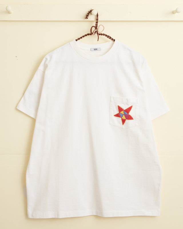 Star Pocket Tee - White
