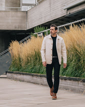 STF 11.5oz Undyed Bull Denim Chore Jacket - Ecru