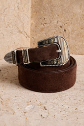 Texas Belt - Suede - Chocolate/Agate