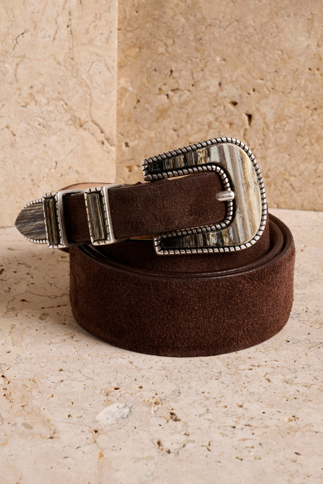 Texas Belt - Suede - Chocolate/Agate