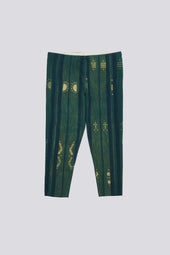Block Printed String Pants With Shibori