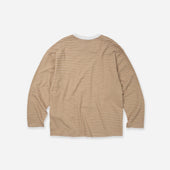 Stripe Relaxed Long Sleeve T Shirt Beige