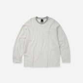 STRIPE RELAXED LONG SLEEVE T-SHIRT - IVORY
