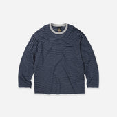 STRIPE RELAXED LONG SLEEVE T-SHIRT - NAVY