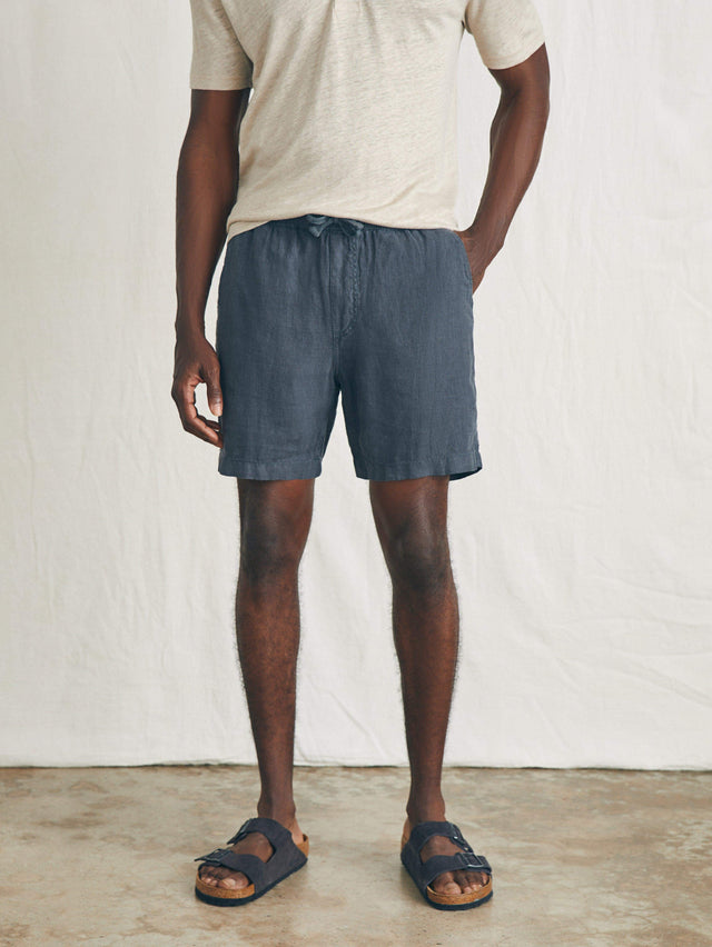 Essential Linen Short (6.5") - Washed Black