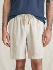Essential Linen Short (6.5") - Weathered Sand