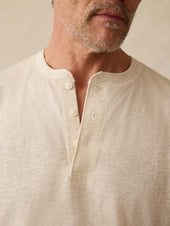 Short-Sleeve Sunwashed Henley - Island Dune Heather