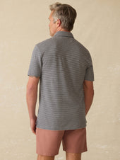 Sunwashed Tshirt Polo - Ocean Stone Stripe