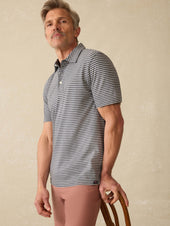 Sunwashed Tshirt Polo - Ocean Stone Stripe
