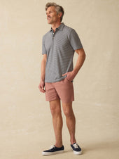 Sunwashed Tshirt Polo - Ocean Stone Stripe