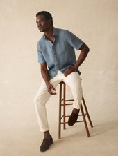 Short-Sleeve Laguna Linen Shirt - Deep Marine