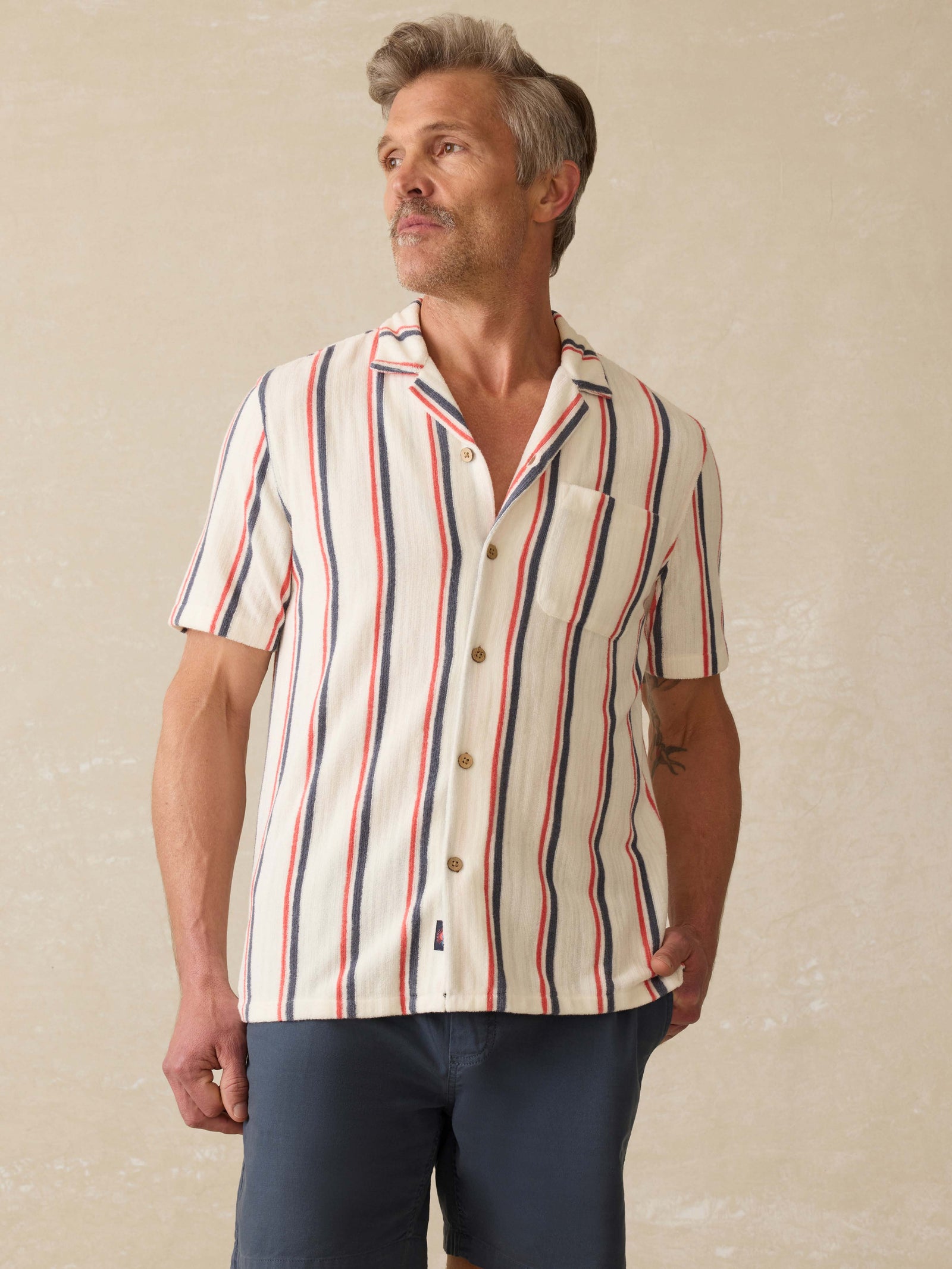 Short Sleeve Cabana Towel Terry Shirt