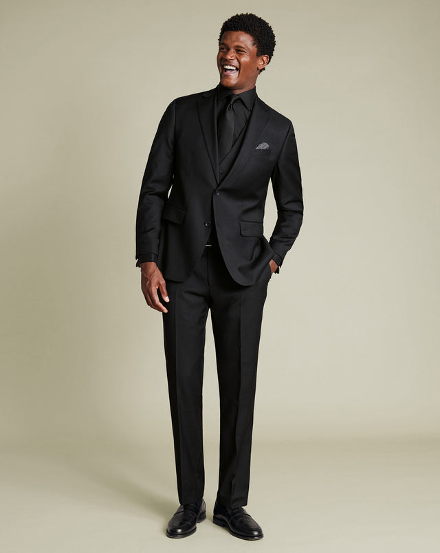 Natural Stretch Twill Suit - Black