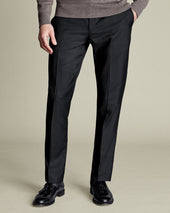 Natural Stretch Twill Suit Pants - Black