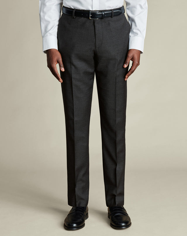 Natural Stretch Twill Suit Pants - Charcoal