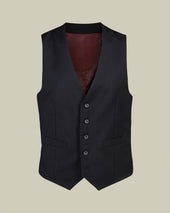 Natural Stretch Twill Vest - Black