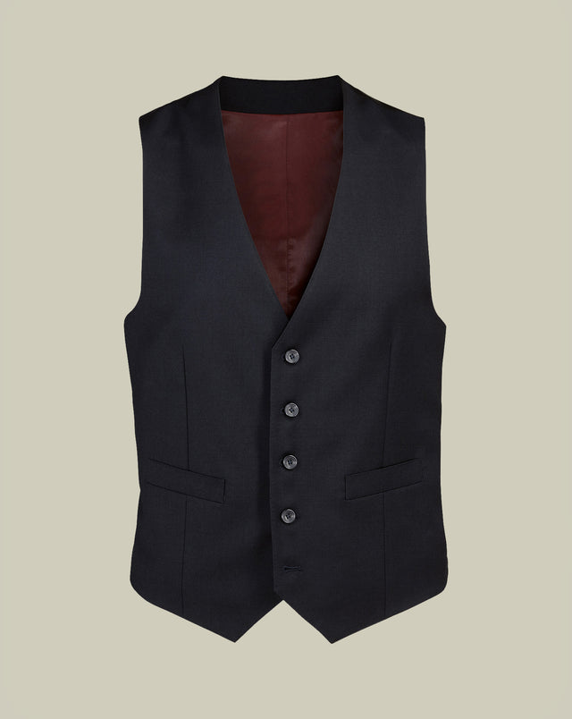 Natural Stretch Twill Vest - Black