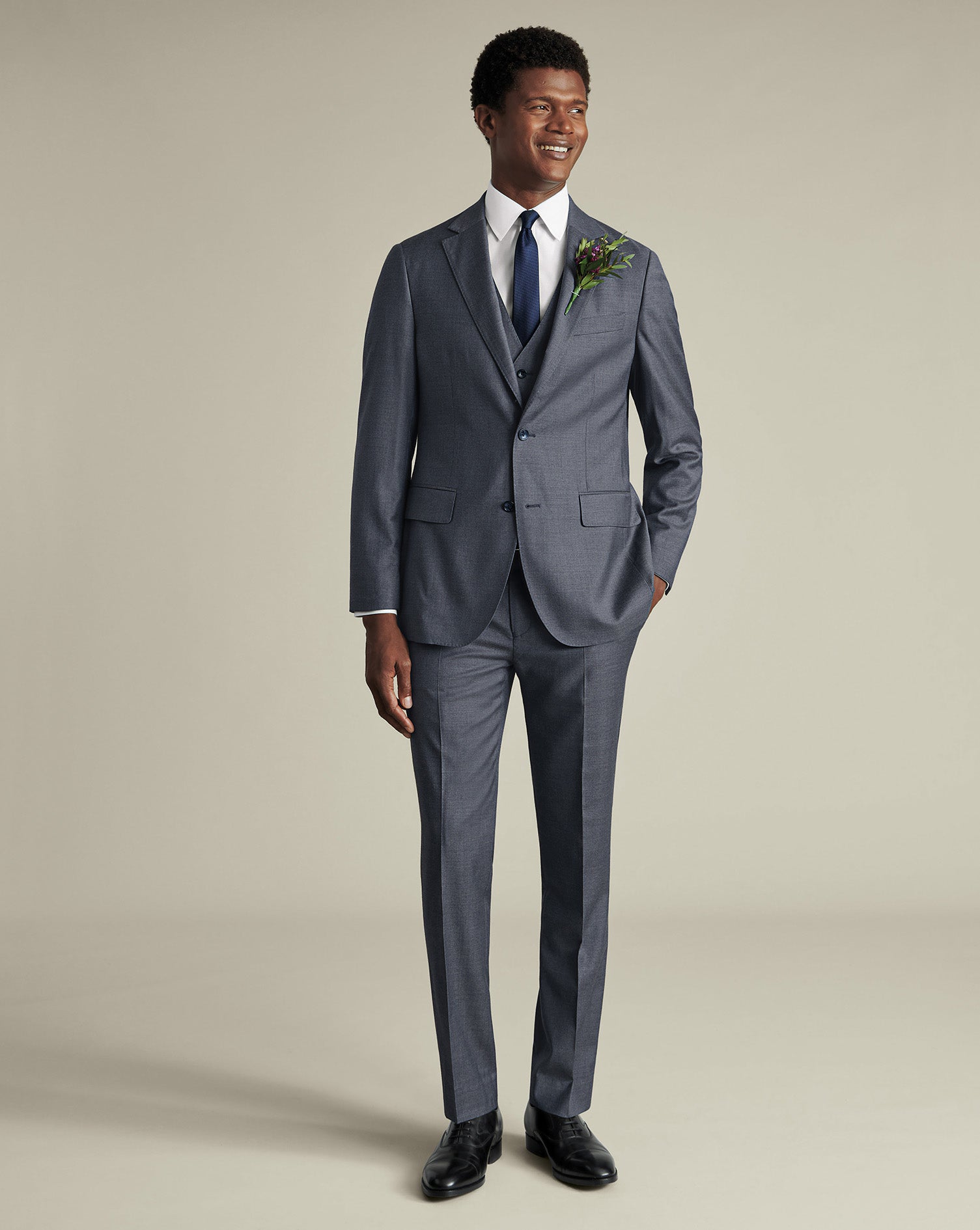 Natural Stretch Twill Suit Airforce