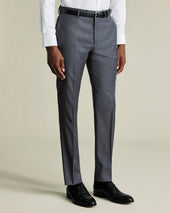 Natural Stretch Twill Suit Pants - Airforce Blue