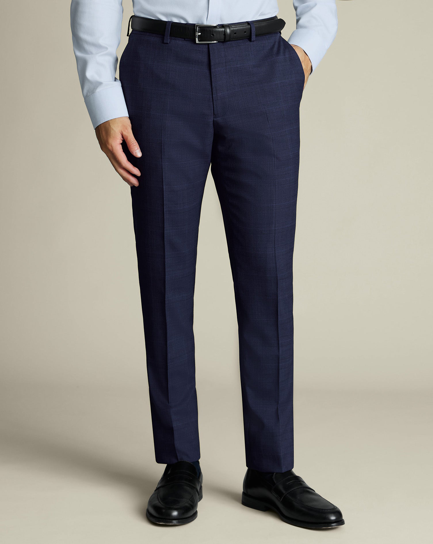 Check Suit Pants Ink Blue