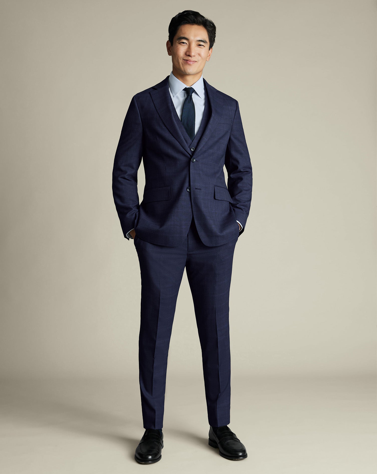 Check Suit Ink Blue