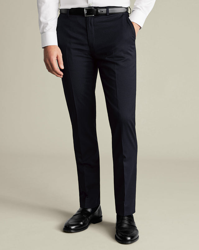 Stripe Suit Pants - Navy
