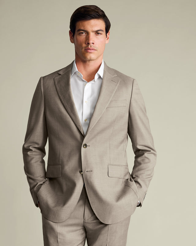Natural Stretch Twill Suit Jacket – Taupe