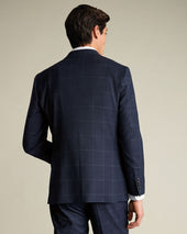 Windowpane Suit Jacket Blue