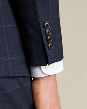 Windowpane Suit Jacket Blue