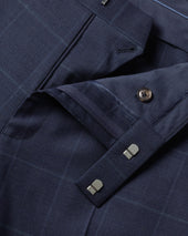 Windowpane Suit Pants Blue