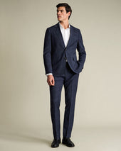 Windowpane Suit Pants Blue